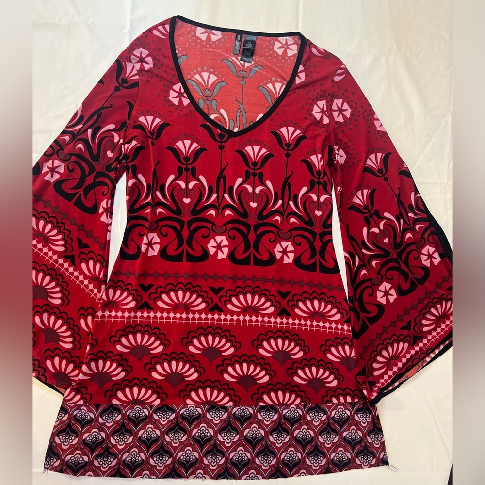 Vintage Bisou bisou red paisley mini dress